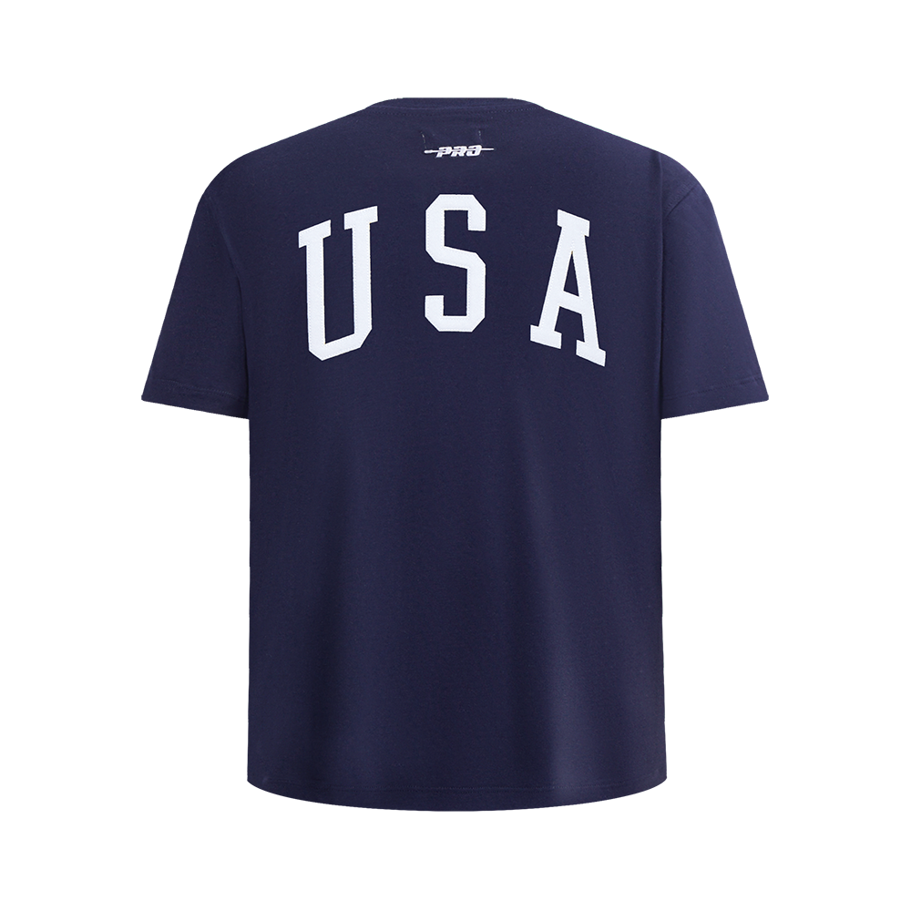 Pro Standard Big Kids' US Soccer Team Classic Chenille Navy/Red Short Sleeve Tee